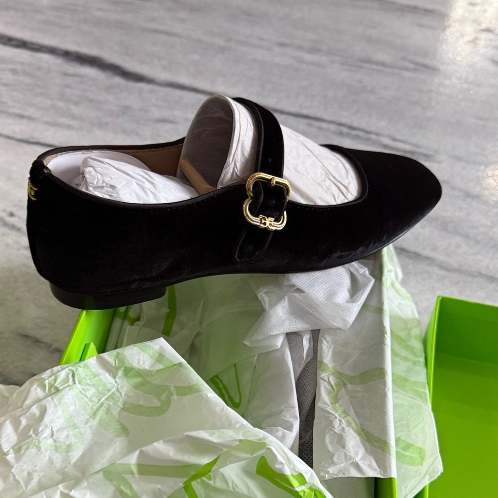 Sam Edelman Black Velvet Mary Jane Shoes